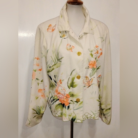 NANCY BOLEN EMBROIDERED SILK JACKET - Picture 2 of 13